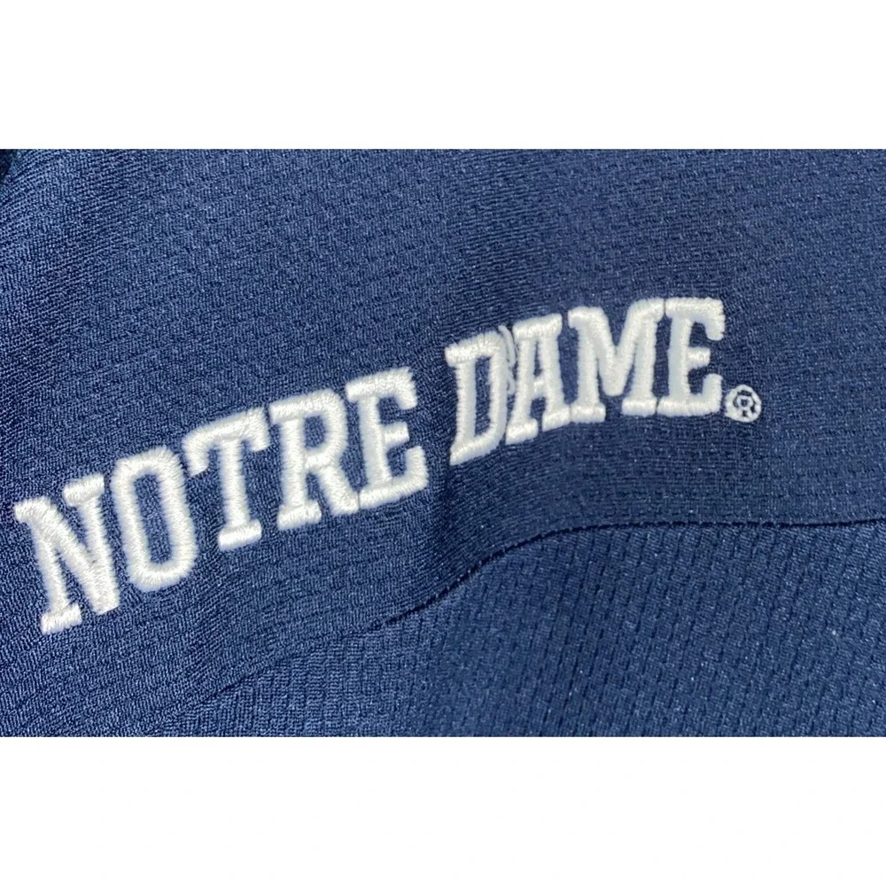 Adidas Notre Dame Mens XXL 2XL Climalite Navy Blue With White Golf Polo‎